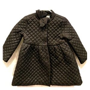 Janie and Jack black dress coat with bow at collar